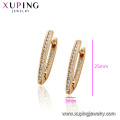 97072 xuping environmental copper hoop gold plated stone earring